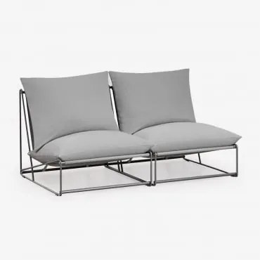 Amaro 2-częściowa Modułowa Sofa Ogrodowa Grey - Sklum