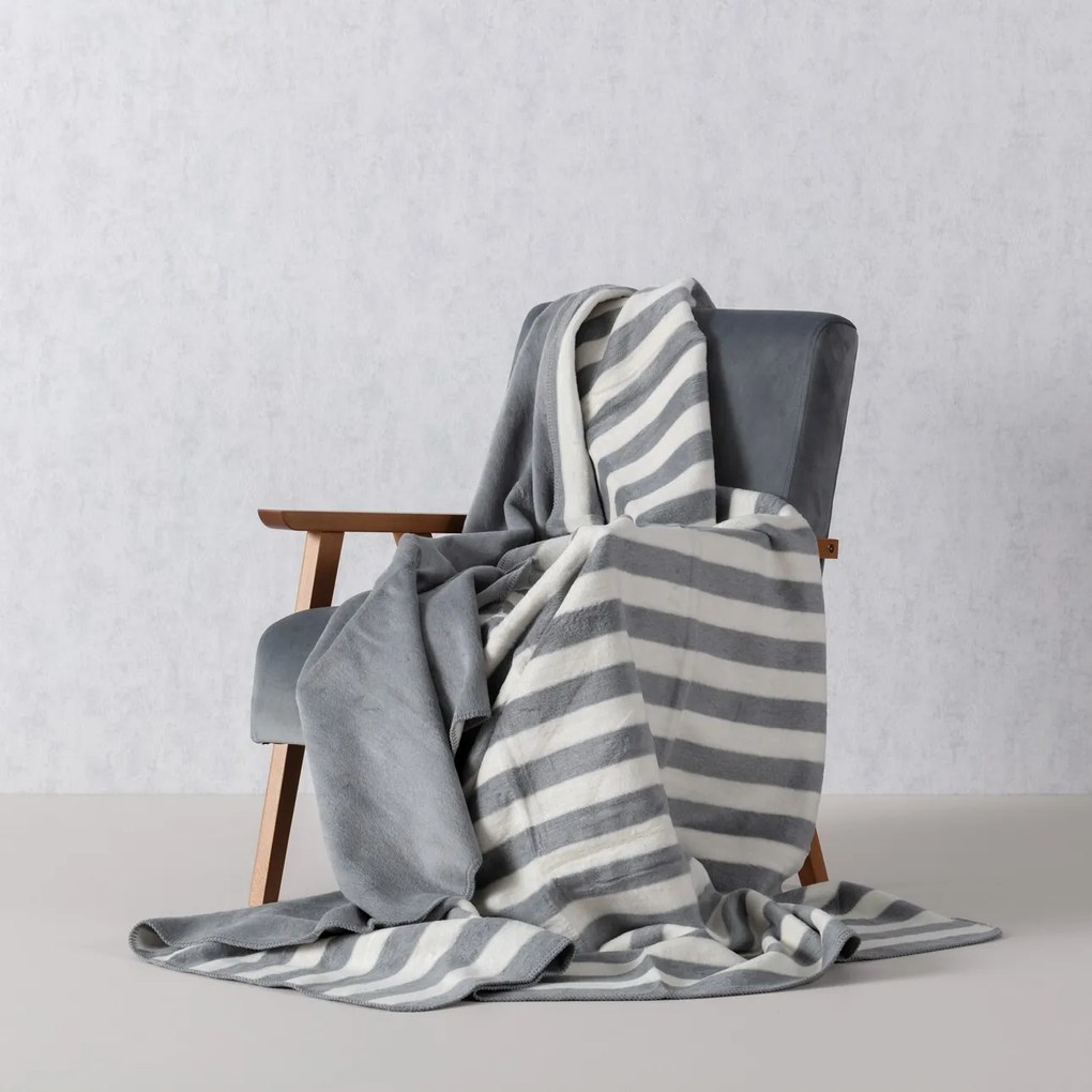 Koc Cosy Home 150x200cm Gray Stripes