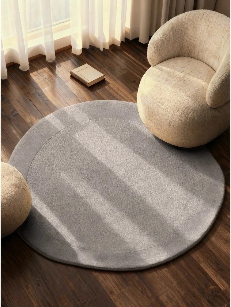 Szary okrągły dywan z mieszanki wełny tkany ręcznie ø 160 cm Kari Organic – Villeroy&amp;Boch