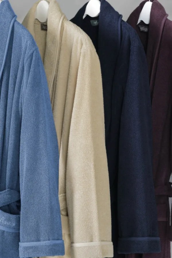 Męski szlafrok LORD + ręczniki + pudełko M Niebieski