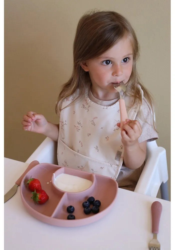 Czerwono-łososiowe sztućce dla dzieci z silikonu 3 szt. Rose Mix – Cam Cam Copenhagen