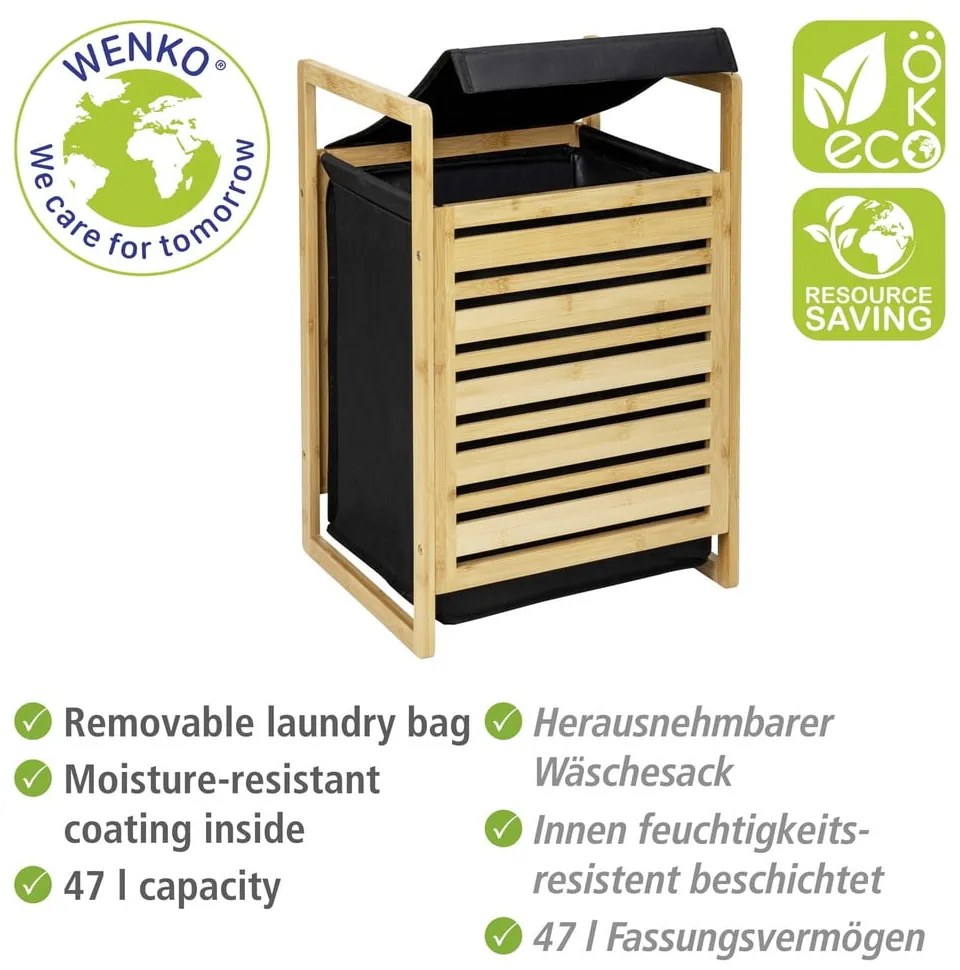 Tekstylny kosz na pranie 47 l Ecori – Wenko