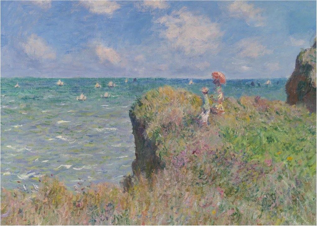 Obraz - Claude Monet, Cliff Walk at Pourville, reprodukcje (70x50 cm)