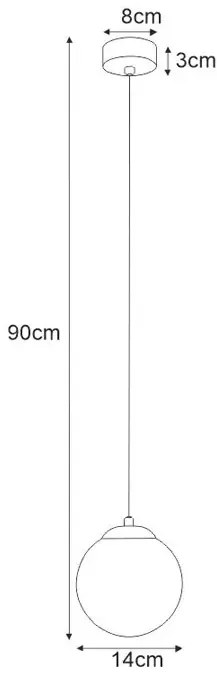 Nowoczesna lampa wisząca szklana kula - A490 C8-K29