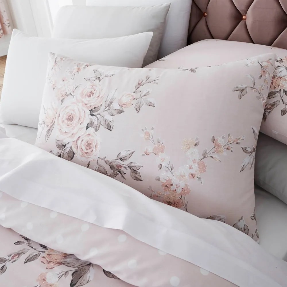 Różowa pościel dwuosobowa 230x220 cm Canterbury Floral – Catherine Lansfield