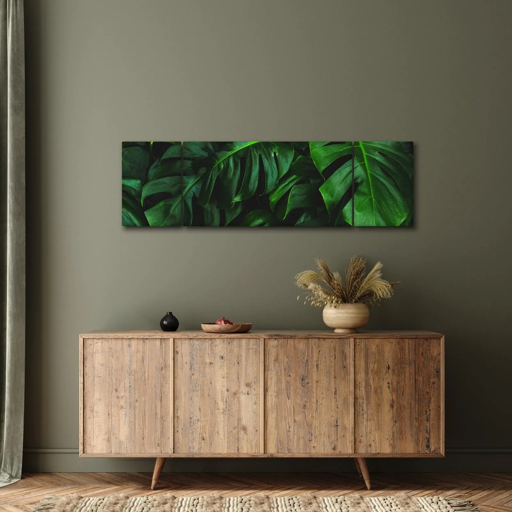 Obraz liści Monstery (170x50 cm)
