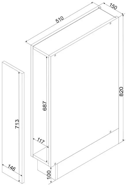 Szafka kuchenna z koszem cargo 15 cm biały + dąb artisan Arsa 7X