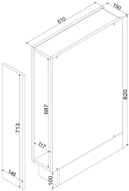Szafka kuchenna z koszem cargo 15 cm biały + dąb artisan E8-D22