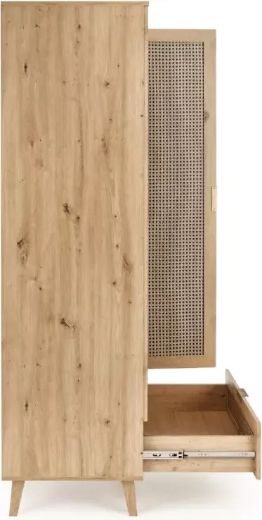 Designerska szafa CALVIRO S-1 w naturalnym odcieniu dąb artisan – idealna do wnętrz w stylu loft, boho i skandynawskim
