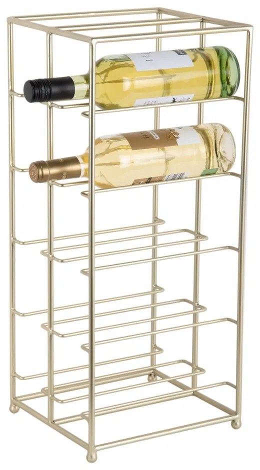 Metalowy regał na wino w kolorze złota liczba butelek 10 25x57x22,5 cm Dual Floor – PT LIVING