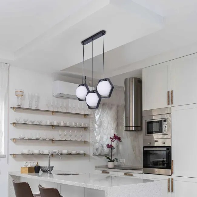 Geometryczna potrójna lampa wisząca nad stół - S770 S7-A19