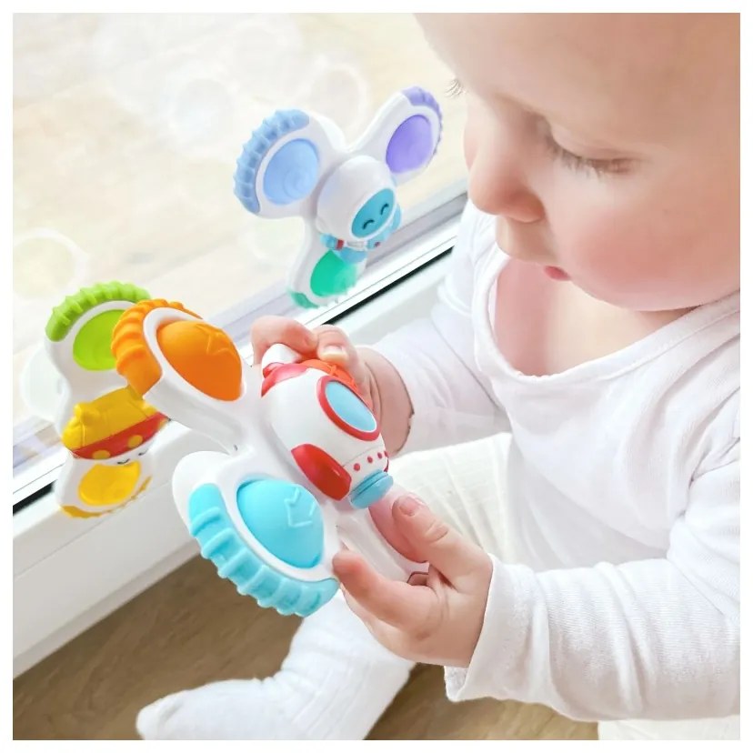 Woopie baby spinner zabawka sensoryczna rakieta kosmita ufo 3 szt.