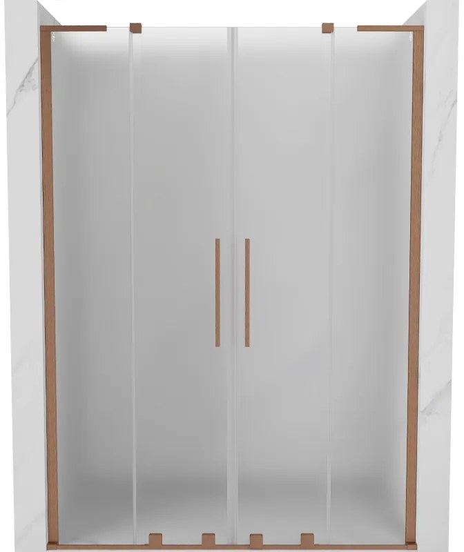 Mexen Velar L Duo drzwi prysznicowe rozsuwane 140 cm, szron, miedź szczotkowana - 871-140-003-32-65