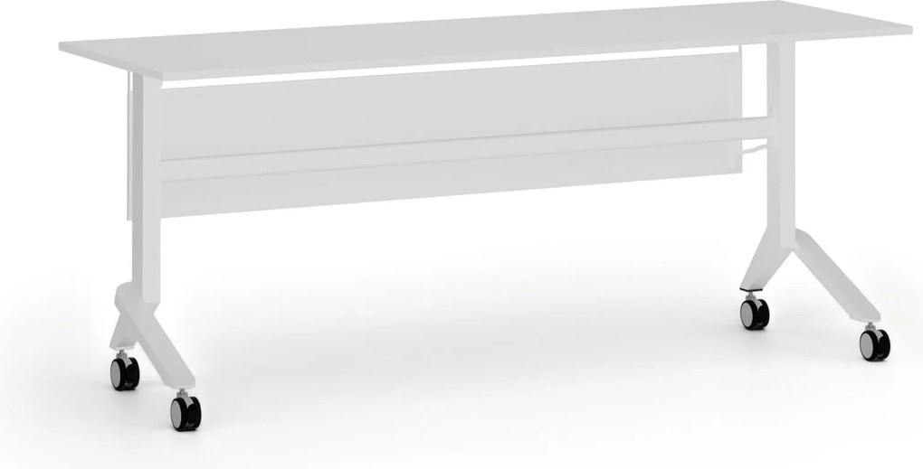 Mobilny stół PRIMO MOVE, 180x60 cm, biała podstawa, biały