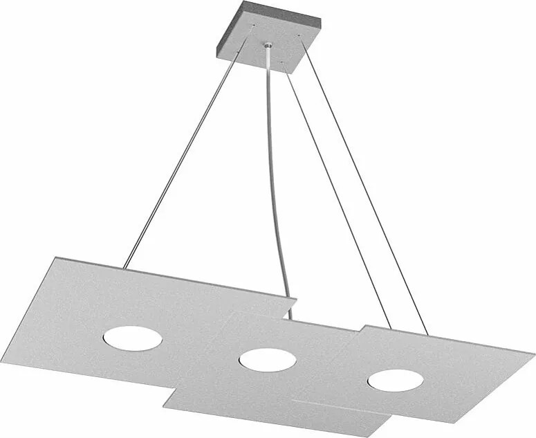 Lampa wisząca Toplight Plate nowoczesna 67x35cm z metalu w kolorze szarym - gniazdo GX53x3 - wys. maks. 100cm