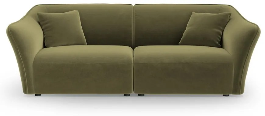 Zielona aksamitna sofa 206 cm Tokyo – Cosmopolitan Design