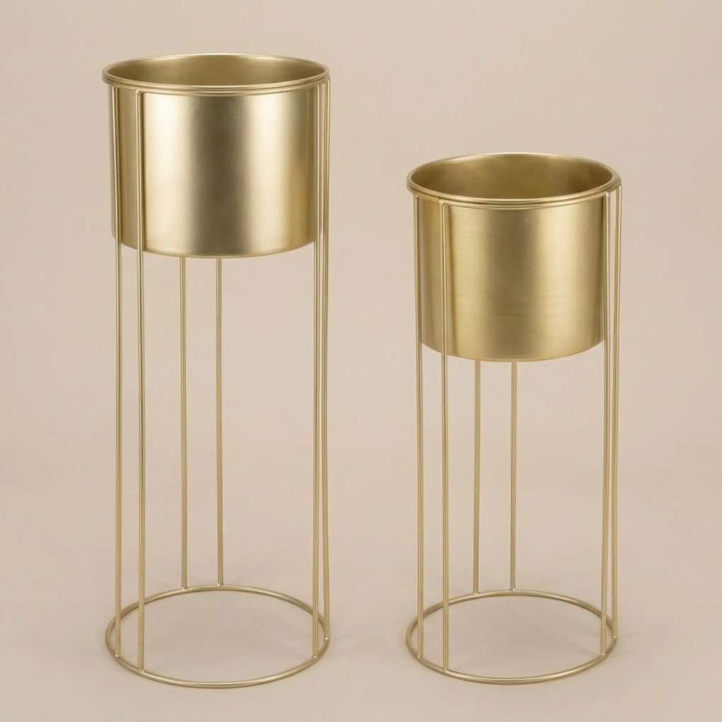 Złote stojaki na kwiaty glamour OSMOS, 2 osłonki