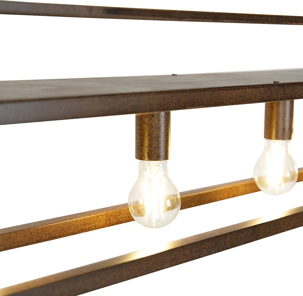 Inteligentna lampa wisząca rdzawo-brązowa z półką, w tym 4 Wi-Fi A60 - Cage Rack