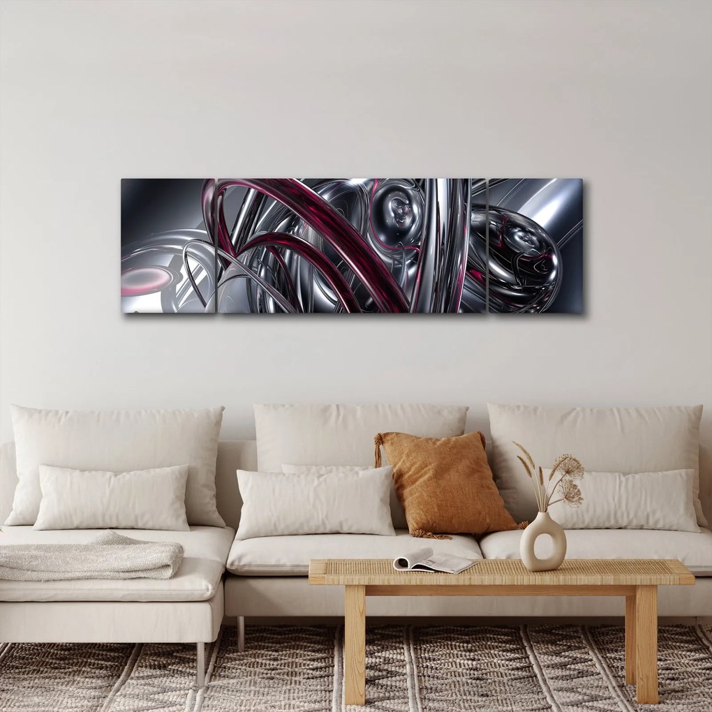Obraz szarej abstrakcji (170x50 cm)