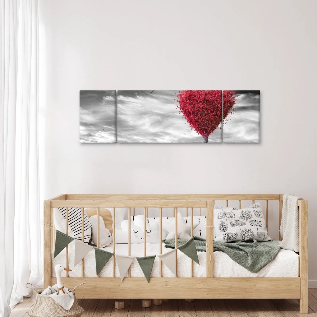 Obraz - serce z koroną drzewa (170x50 cm)