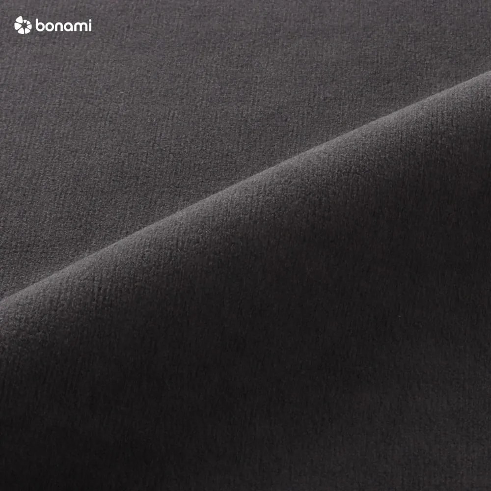 Ciemnoszara aksamitna rozkładana sofa w kształcie litery "U" Miuform Stylish Stan, prawostronna