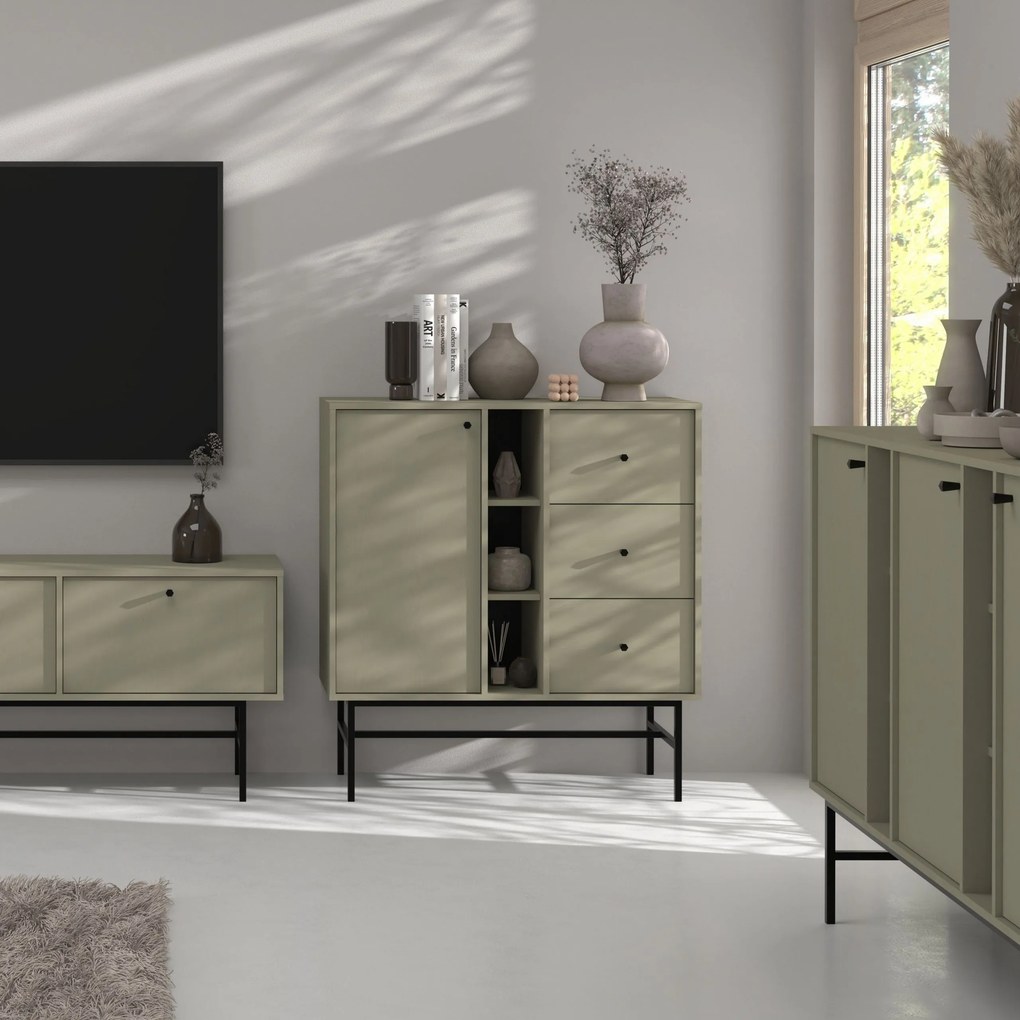 Komoda TORINO 100 cm do Salonu Sypialni Odcienie zieleni