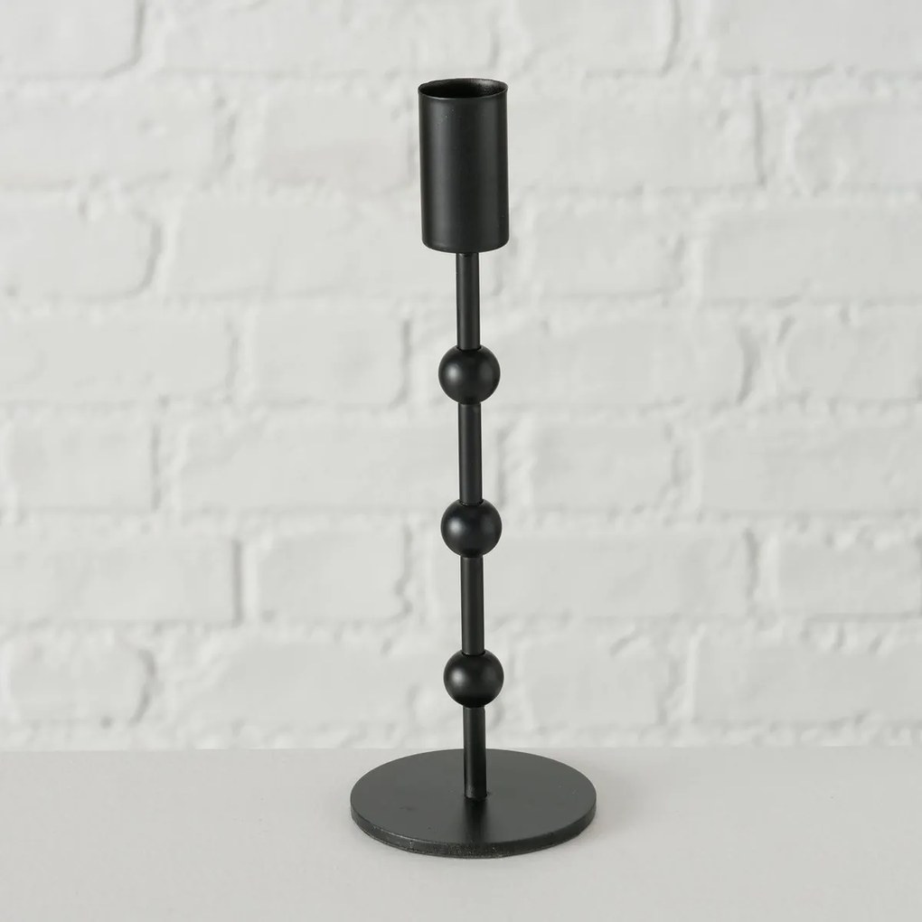Metalowy świecznik Kimberly, 2 sztuki, kolor czarny