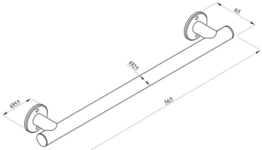 Uchwyt prysznicowy prosty czarny 56 cm