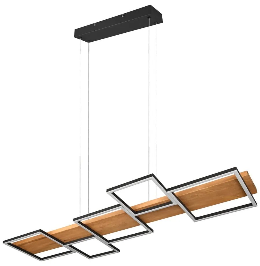 Czarno-naturalna lampa wisząca LED ze ściemniaczem Harper – Trio