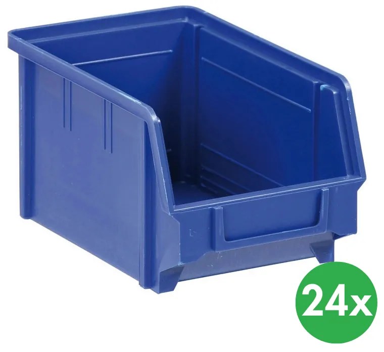 Plastikowe pojemniki BASIC typ B, 146 x 237 x 124 mm, 24 szt., niebieskie