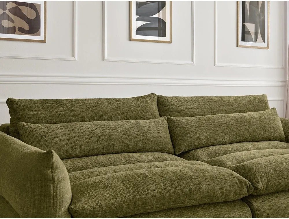 Zielona sofa z tkaniny szenilowej 276 cm Neil – Bobochic Paris