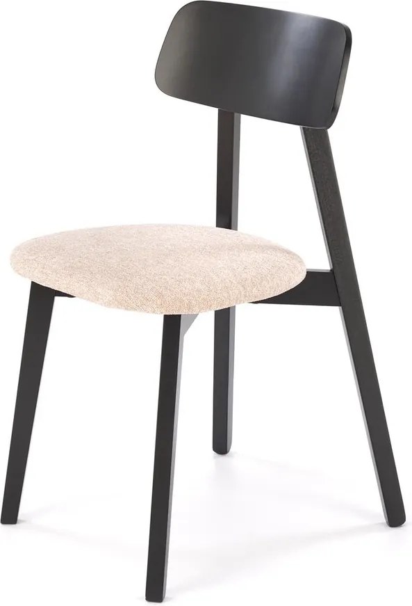 Drewniane krzesło w stylu retro z tapicerowanym siedziskiem Hylo Halmar