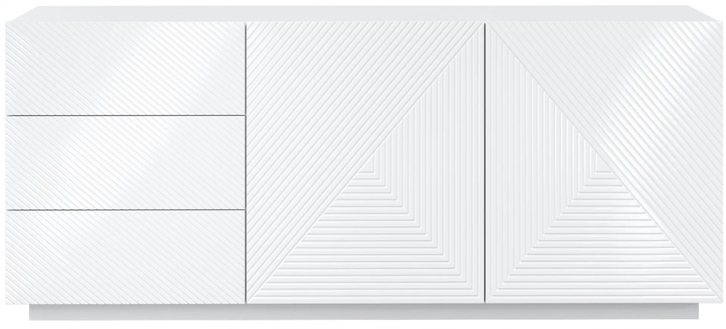 Komoda z szufladami Asha 167 cm - biały połysk