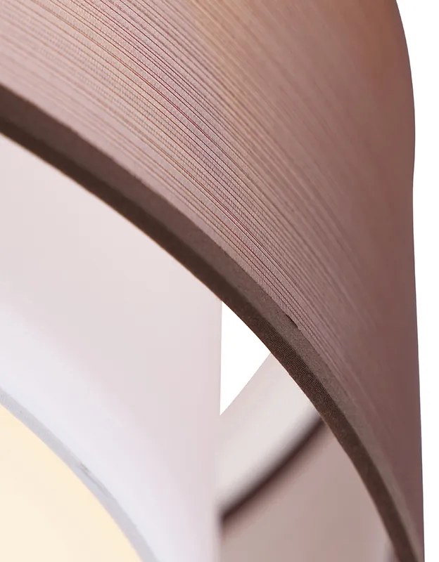 Nowoczesna lampa sufitowa brązowa z białą 50 cm 3-światła - Drum Duo Nowoczesny Oswietlenie wewnetrzne