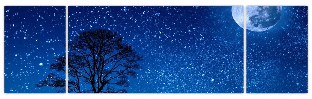 Obraz wilka wyjącego do księżyca (170x50 cm)