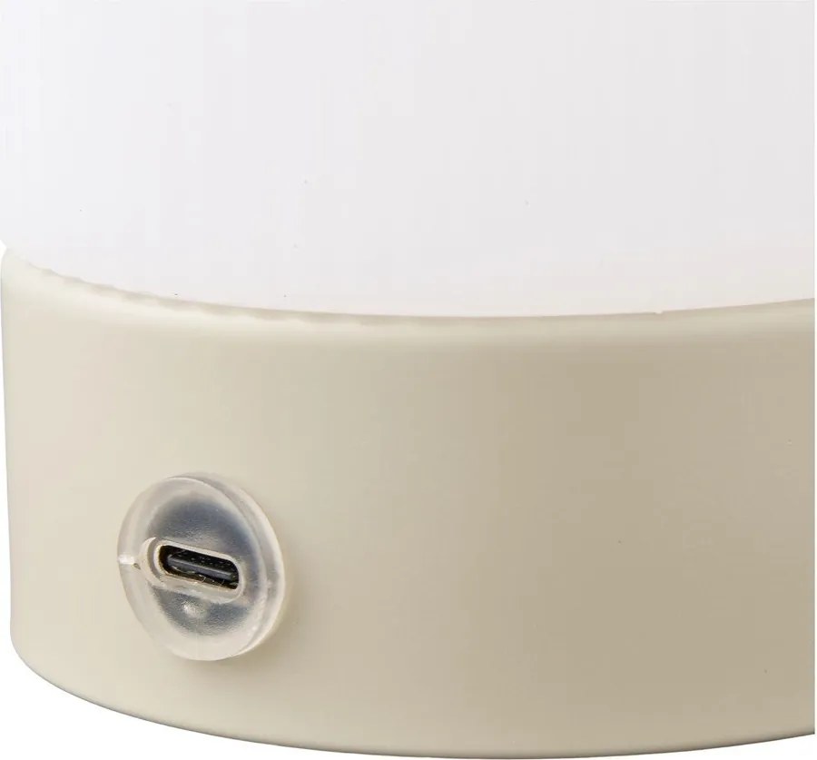 Biała/szarobrązowa metalowa lampa stołowa z plastikowym kloszem (wysokość 18 cm) Ashford – House Nordic