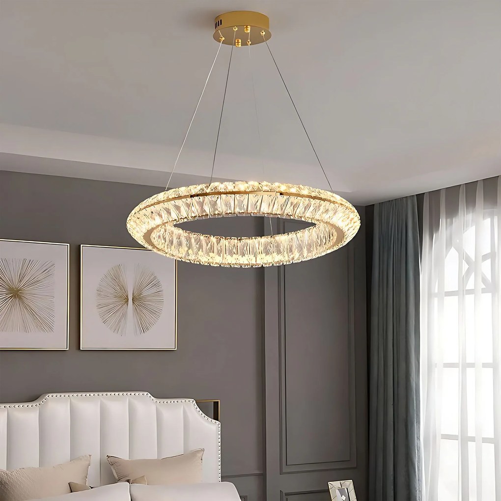 LAMPA SUFITOWA WISZĄCA LED APP1768-CP Złota 60cm