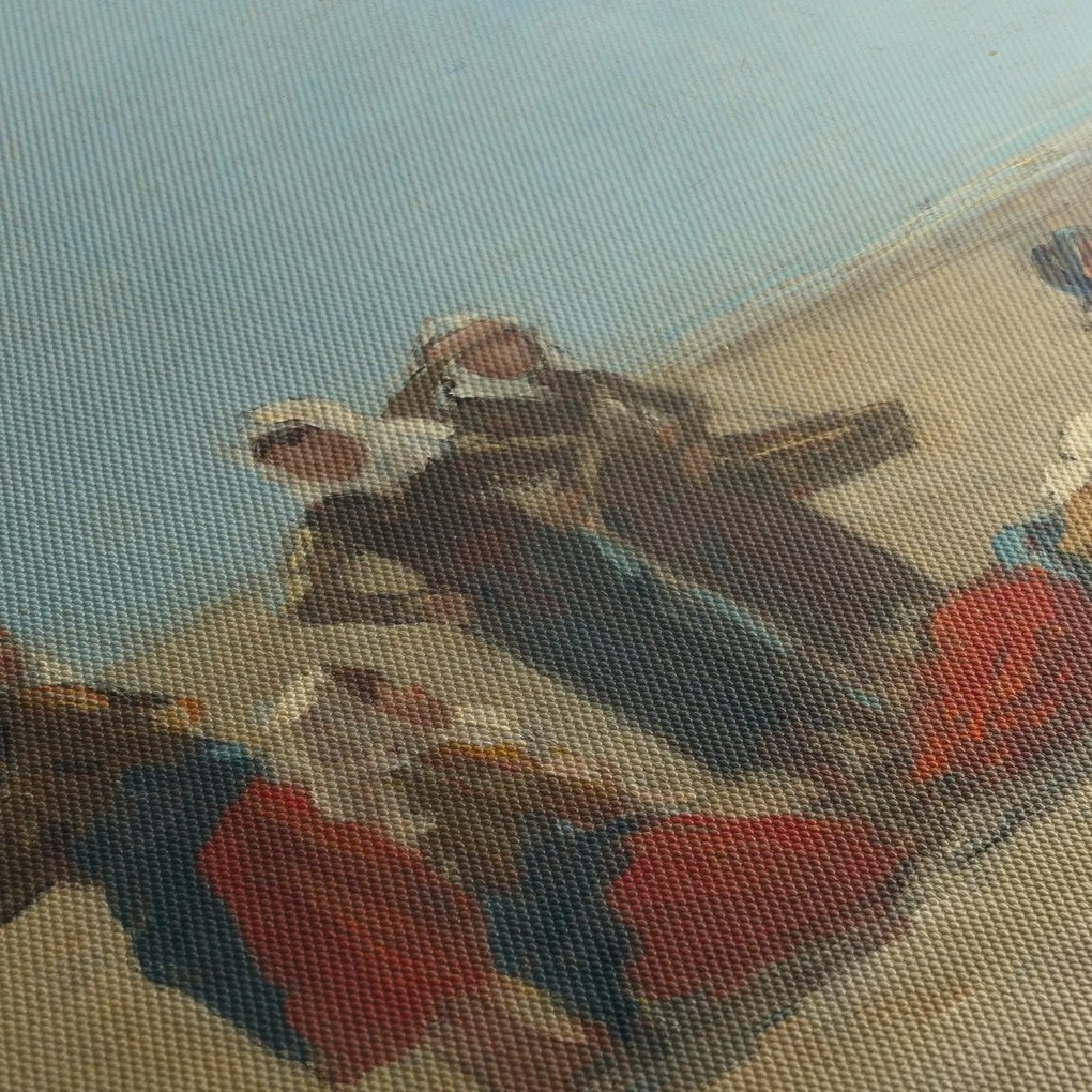 Obraz - Eugène Boudin, Women on the Beach at Berck, reprodukcje (z zegarem) (90x30 cm)