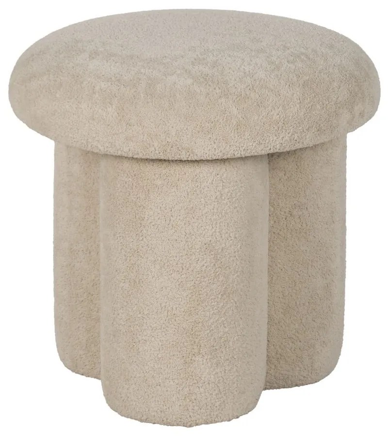 Beżowy puf z materiału bouclé – Ixia