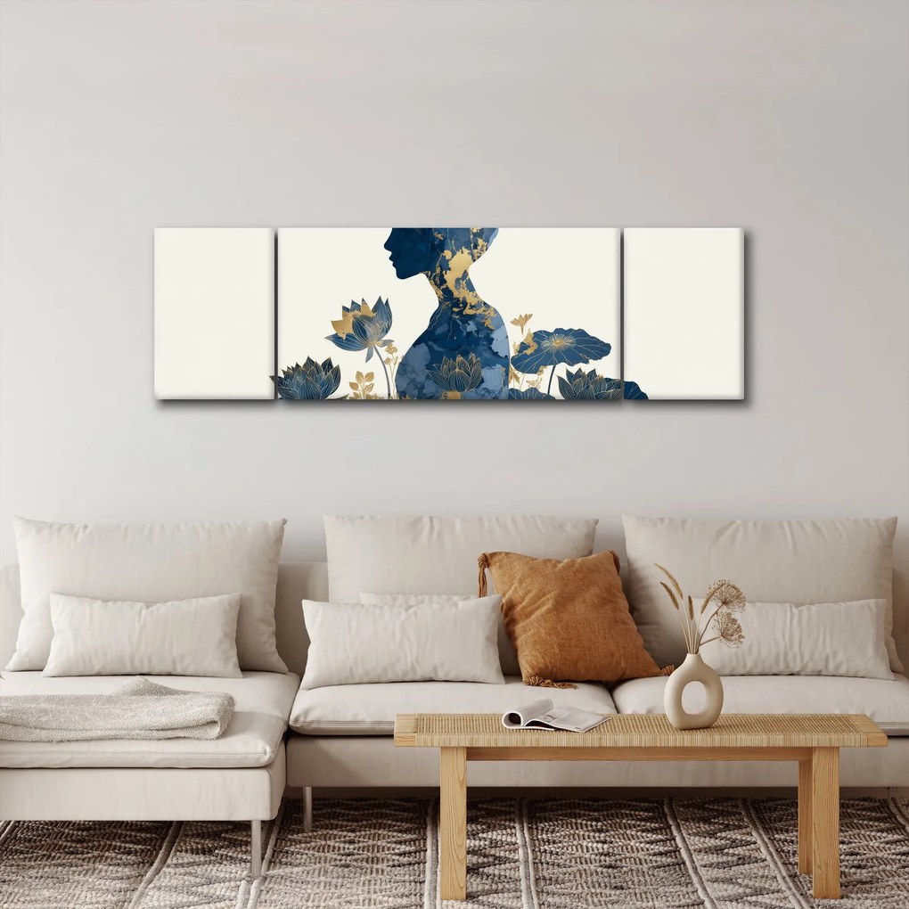 Obraz - Marmurowy profil kobiety (170x50 cm)