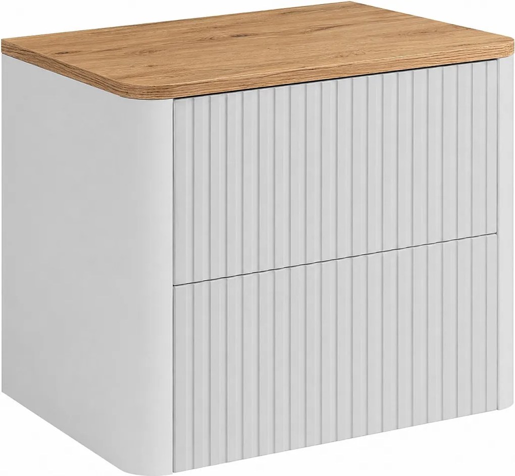 Szafka łazienkowa 60, Biały, blat dąb craft, 60,8 x 44,2 x 50 cm
