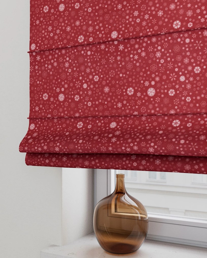 Roleta rzymska Torino kolor czerwony tkanina wzorzysta