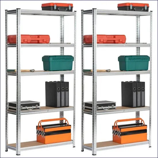 Srebrne metalowe regały do piwnicy 2 sztuki L4-T70