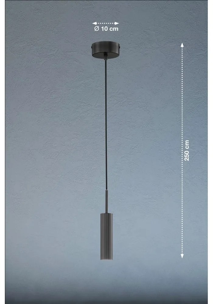 Czarna lampa wisząca LED ze ściemniaczem ø 10 cm Stina – Fischer & Honsel