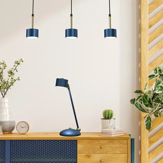 Niebiesko-złota lampka biurkowa C8-M15
