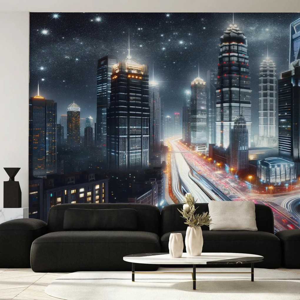 Fototapeta - Nocna metropolia (196x136 cm)