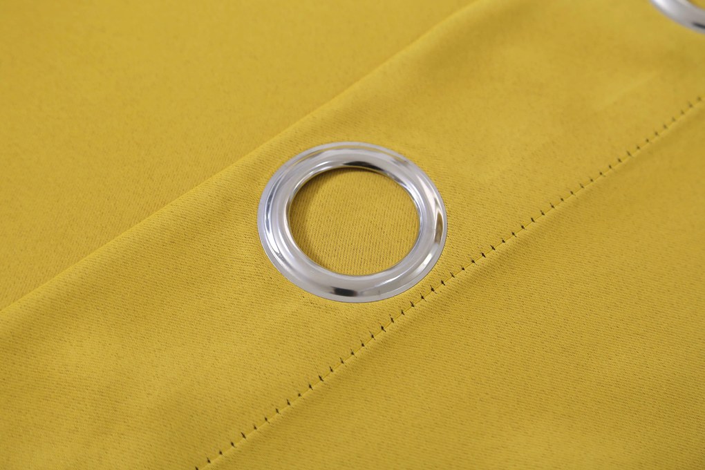 Żółta zasłona OXFORD 140x250 cm Zawieszanie: Taśma z wiązaniami