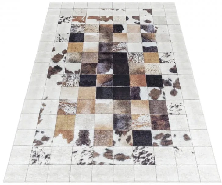 Dywan drukowany antypoślizgowy Fiesta patchwork skóry 200 cm x 290 cm