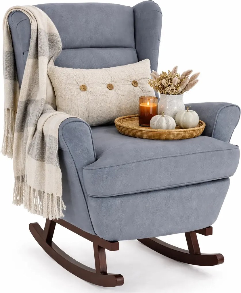 Ciemnoszary fotel wypoczynkowy uszak na płozach T0-L87