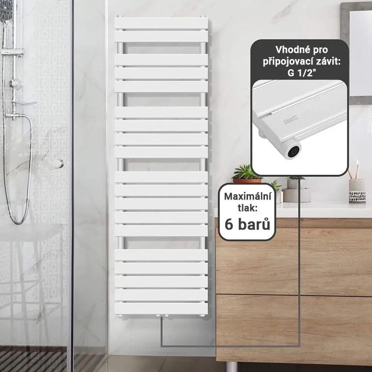 AQUAMARIN Grzejnik łazienkowy pionowy 180x60 cm antracyt